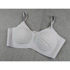 Honeylove Bra Womens L 38B/C Gray Wide Strap V-Neck Wireless Soft Form